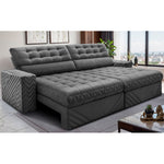 Sofá Retrátil e Reclinável Molas Ensacadas Max Spring Velusoft Cama inBox