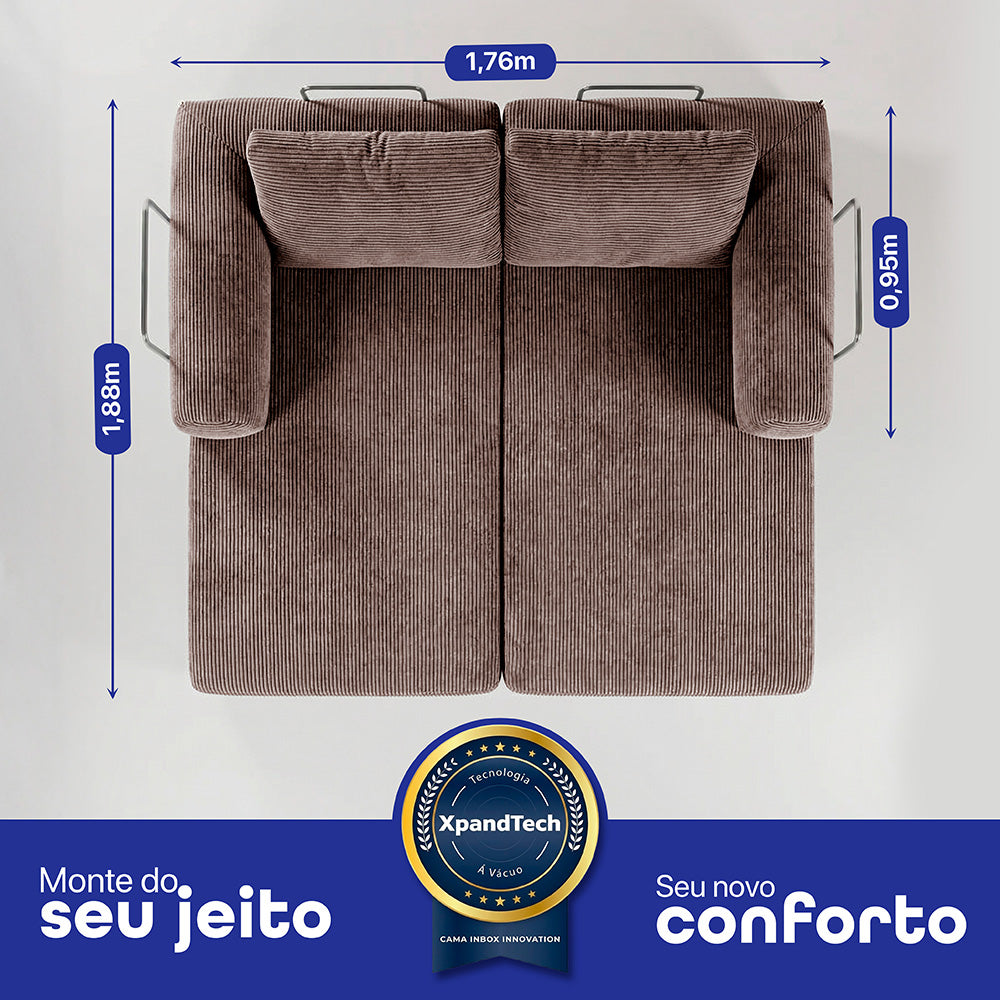 Sofá Cama SmartBox AirPress XpandTech a Vácuo Cama inBox