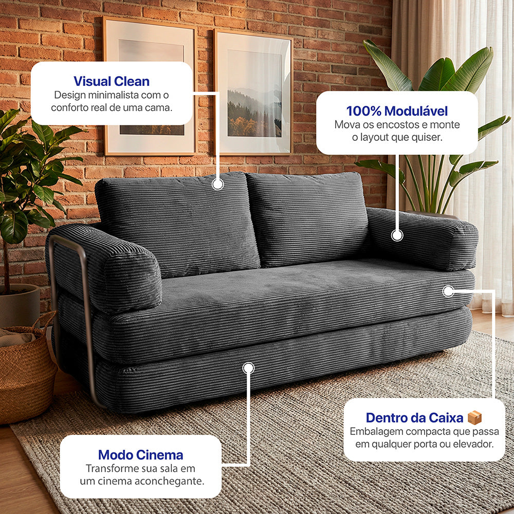 Sofá Cama SmartBox AirPress XpandTech a Vácuo Cama inBox