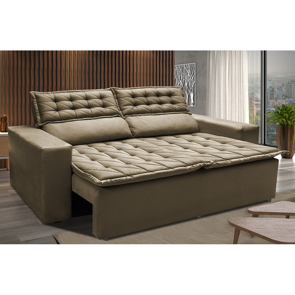 Sofá Retrátil e Reclinável Cama inBox Slim Velusoft