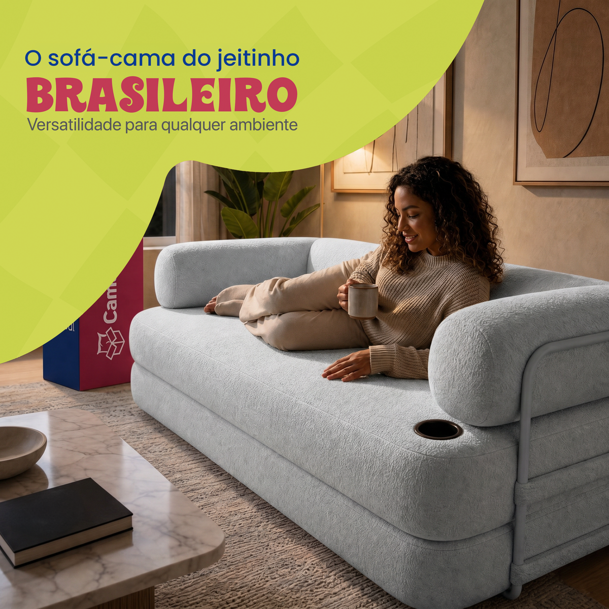 Sofá Cama Orbe Xpand Tech Cama inBox