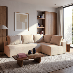 Sofá de Canto Vibe Direito 2,70 x 1,70 BoostTech Bouclê Cama inBox