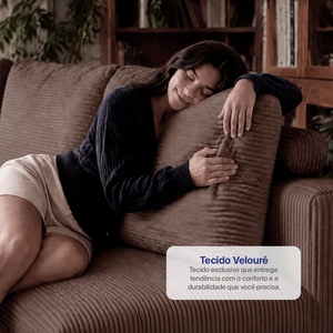 Sofá de Canto Modular Vibe Esquerdo 2,70m x 1,70m Xpand Tech Tecido Velourê Cama inBox