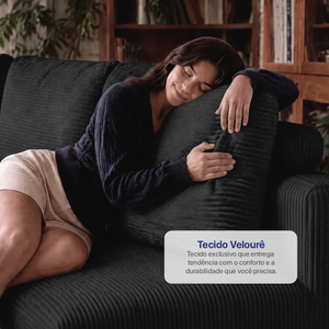 Sofá de Canto Modular Vibe Esquerdo 2,70m x 1,70m Xpand Tech Tecido Velourê Cama inBox