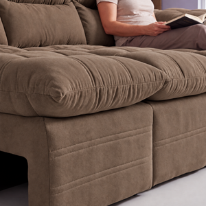 Sofá 3 Lugares Retrátil e Reclinável Lyon Velusoft Cama inBox
