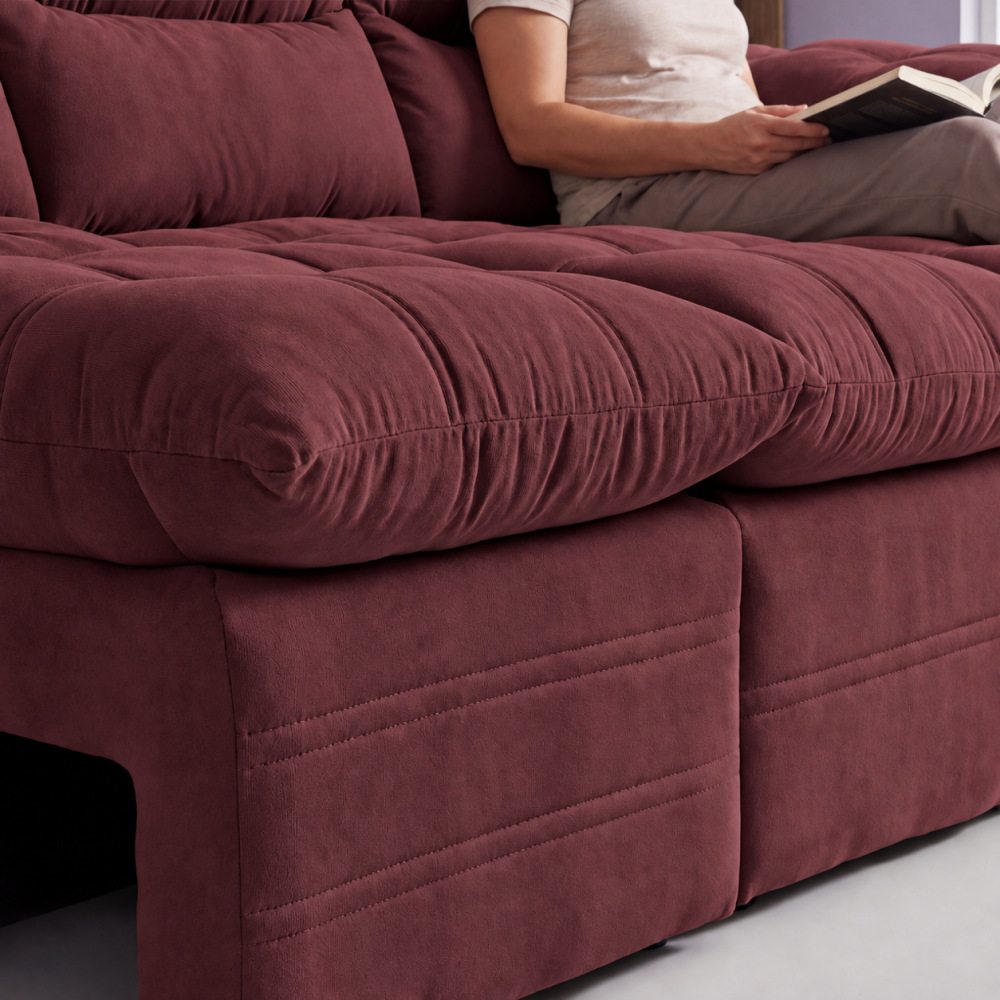 Sofá 3 Lugares Retrátil e Reclinável Lyon Velusoft Cama inBox