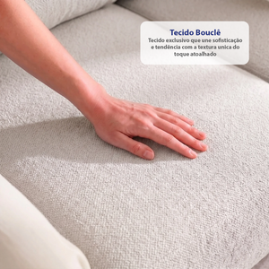 Sofá de Canto Vibe Esquerdo 2,70 x 1,70 BoostTech Bouclê Cama inBox