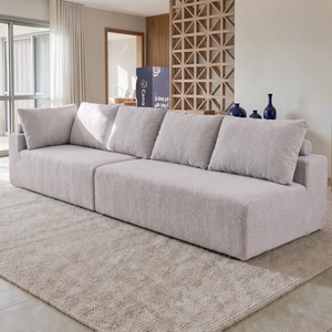 Sofá de Canto Vibe Direito 2,70 x 1,70 BoostTech Bouclê Cama inBox