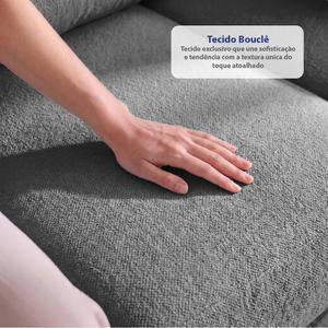 Sofá de Canto Vibe Esquerdo 2,70 x 1,70 BoostTech Bouclê Cama inBox