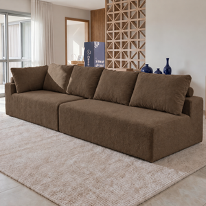 Sofá de Canto Vibe Direito 2,70 x 1,70 BoostTech Bouclê Cama inBox
