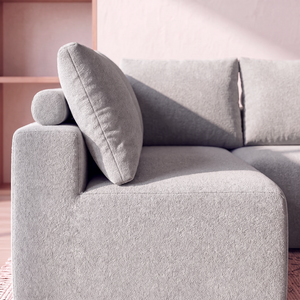 Sofá de Canto Vibe Esquerdo 2,70 x 1,70 BoostTech Bouclê Cama inBox