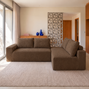 Sofá de Canto Vibe Direito 2,70 x 1,70 BoostTech Bouclê Cama inBox