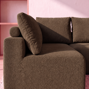 Sofá de Canto Vibe Esquerdo 2,70 x 1,70 BoostTech Bouclê Cama inBox