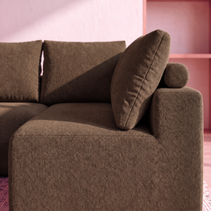 Sofá de Canto Vibe Direito 2,70 x 1,70 BoostTech Bouclê Cama inBox