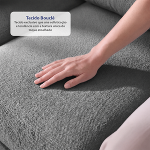 Sofá de Canto Vibe Direito 2,70 x 1,70 BoostTech Bouclê Cama inBox
