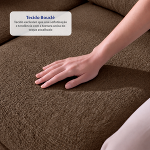 Sofá de Canto Vibe Direito 2,70 x 1,70 BoostTech Bouclê Cama inBox