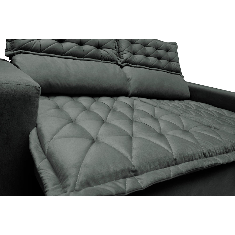 0 - Sofá 3 Lugares Retrátil e Reclinável Cama inBox Slim 1,80m Ve