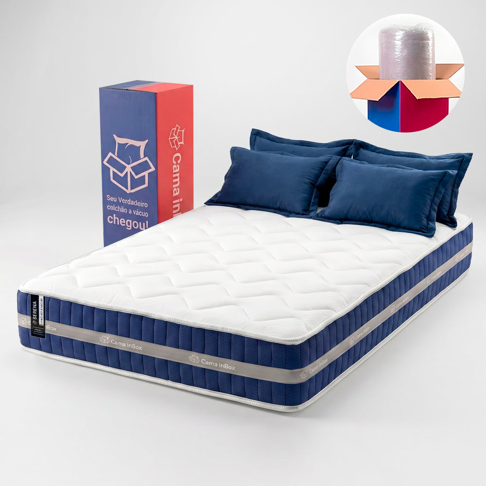 Colchão Serena Boost Tech de Molas Ensacadas a Vácuo Cama inBox
