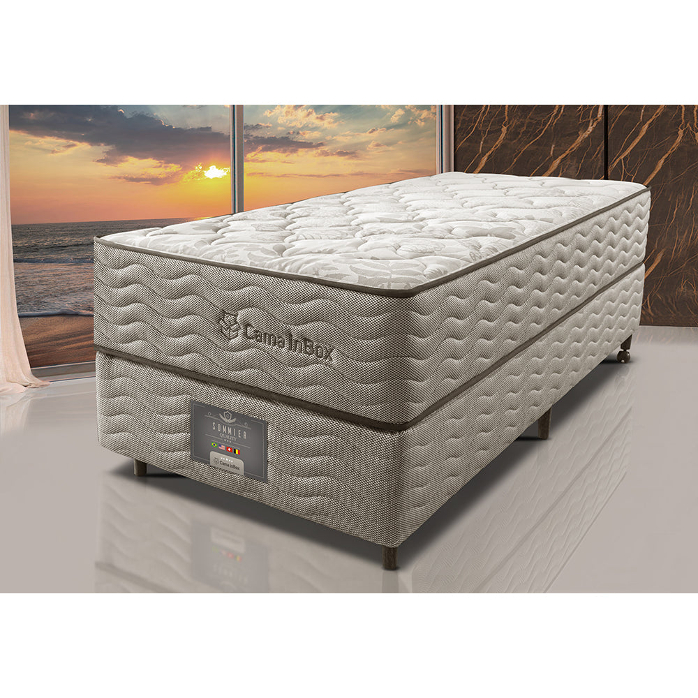 Cama Box Colchão Euro + Box Molas Ensacadas Cama inBox Ocean
