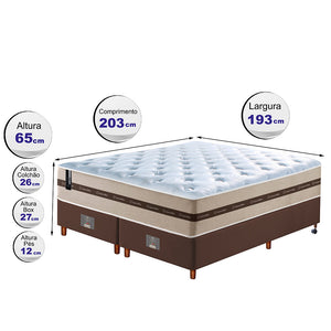 Conjunto Cama Box Com Molas Ensacadas Cama inBox Select Basic