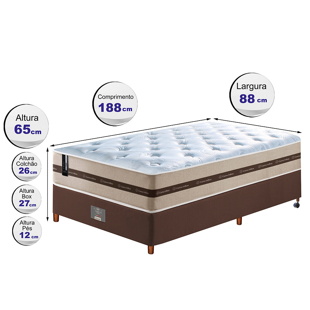 Conjunto Cama Box Com Molas Ensacadas Cama inBox Select Basic