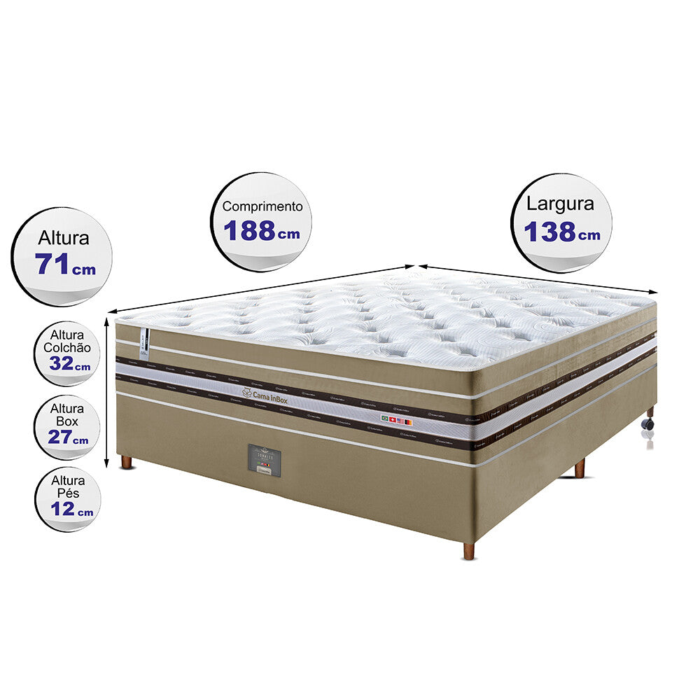 Conjunto Cama Box de Molas Ensacadas Cama inBox Select Euro Soft