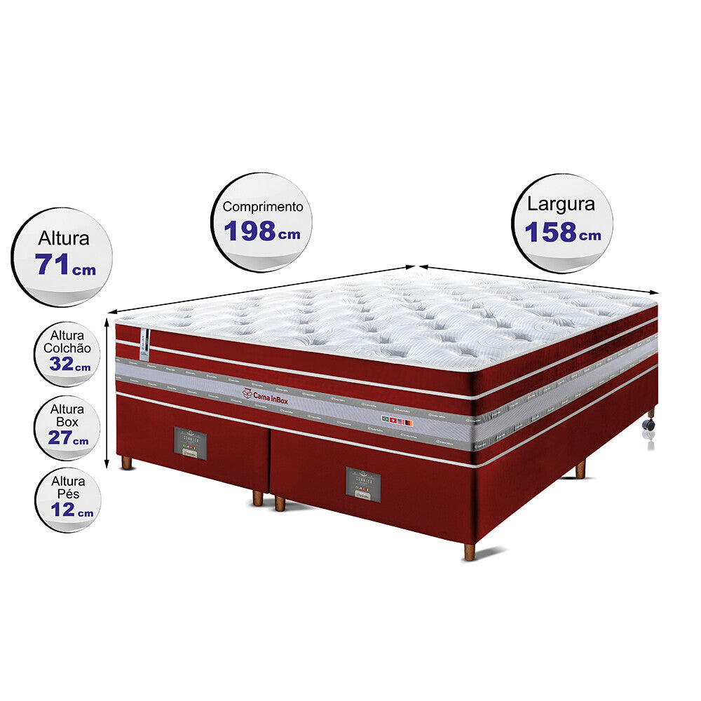 Conjunto Cama Box de Molas Ensacadas Cama inBox Select Euro Soft