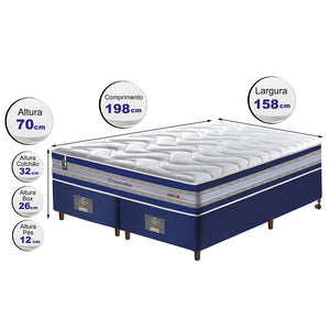Conjunto Cama Box de Molas Ensacadas D33 Cama inBox Select Firme