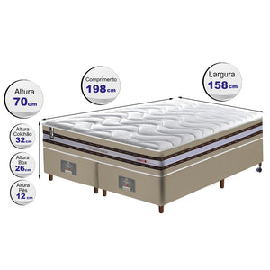 Conjunto Cama Box de Molas Ensacadas D33 Cama inBox Select Firme