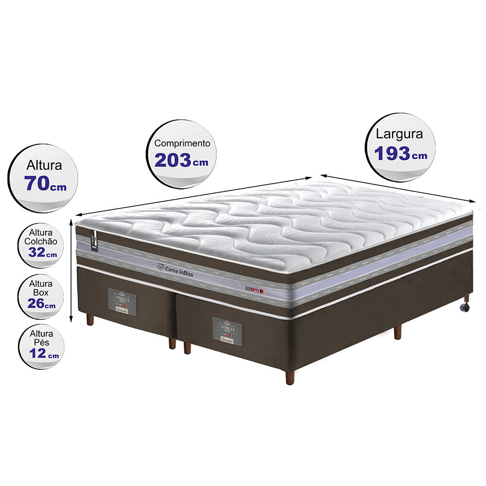 Conjunto Cama Box de Molas Ensacadas D33 Cama inBox Select Firme