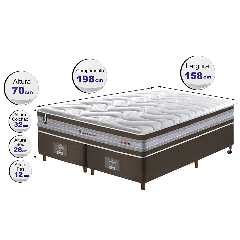 Conjunto Cama Box de Molas Ensacadas D33 Cama inBox Select Firme