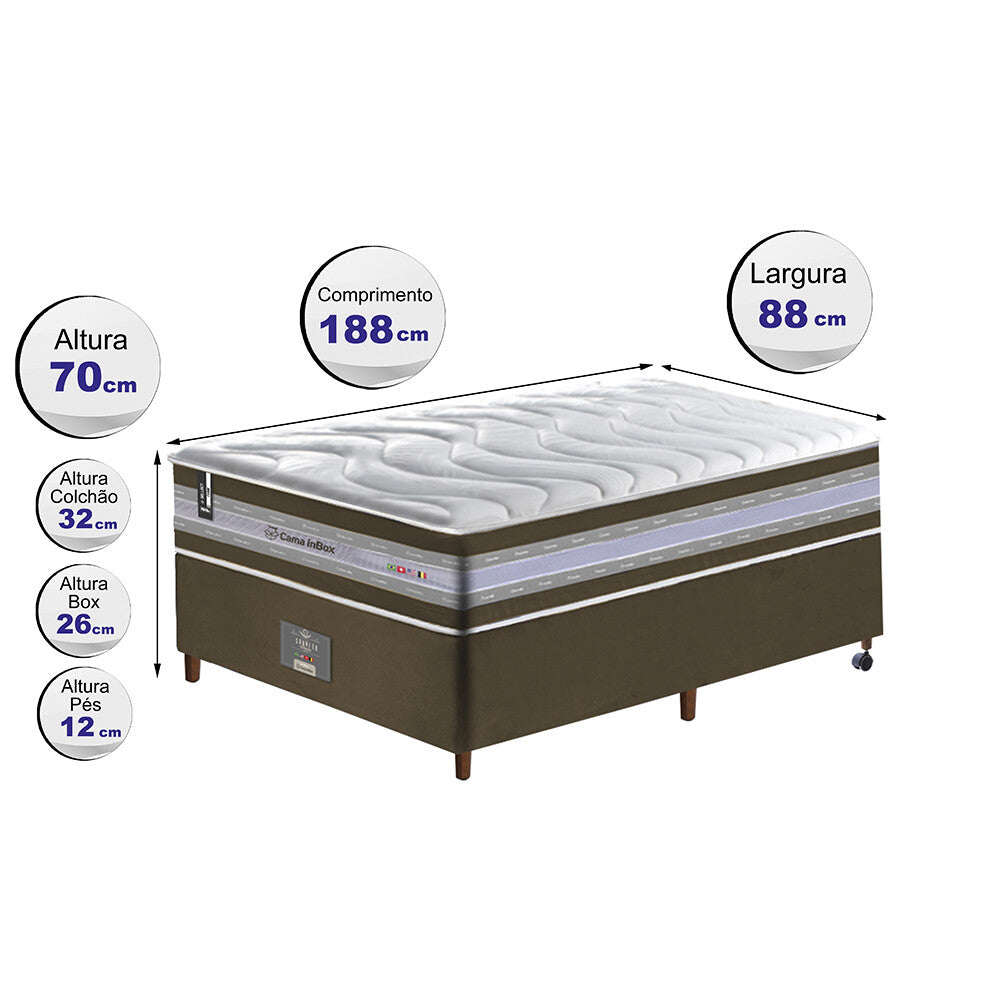 Conjunto Cama Box de Molas Ensacadas D33 Cama inBox Select Firme