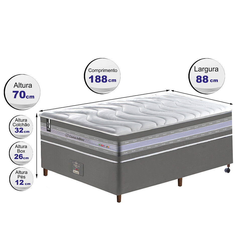 Conjunto Cama Box de Molas Ensacadas D33 Cama inBox Select Firme