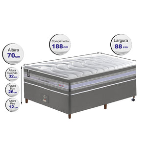 Conjunto Cama Box de Molas Ensacadas D33 Cama inBox Select Firme