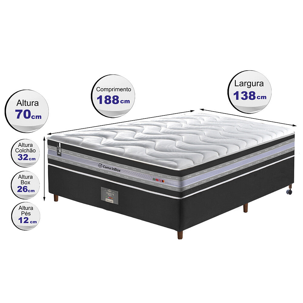 Conjunto Cama Box de Molas Ensacadas D33 Cama inBox Select Firme
