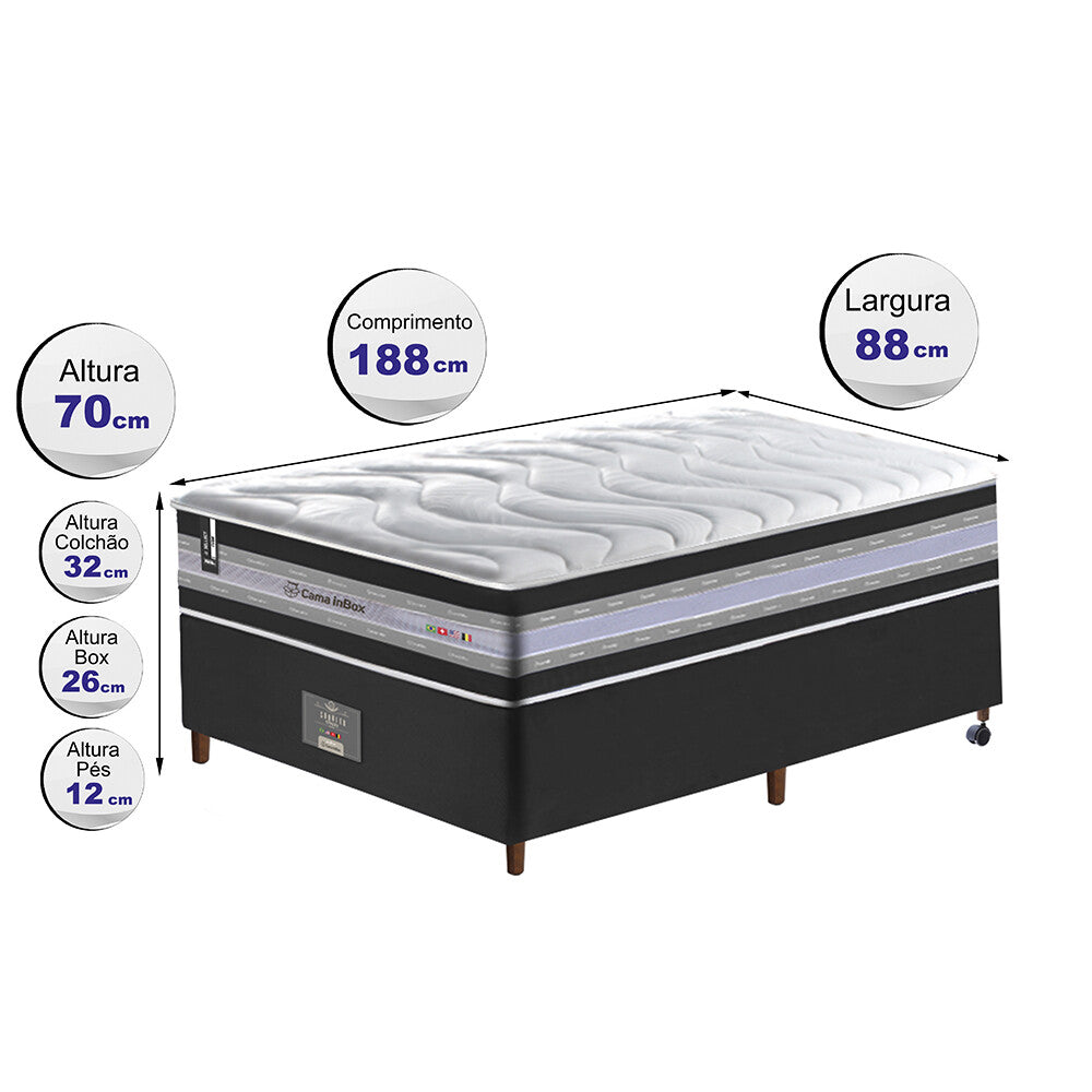 Conjunto Cama Box de Molas Ensacadas D33 Cama inBox Select Firme