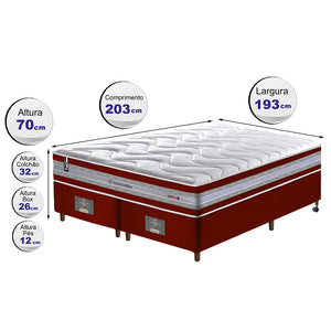 Conjunto Cama Box de Molas Ensacadas D33 Cama inBox Select Firme