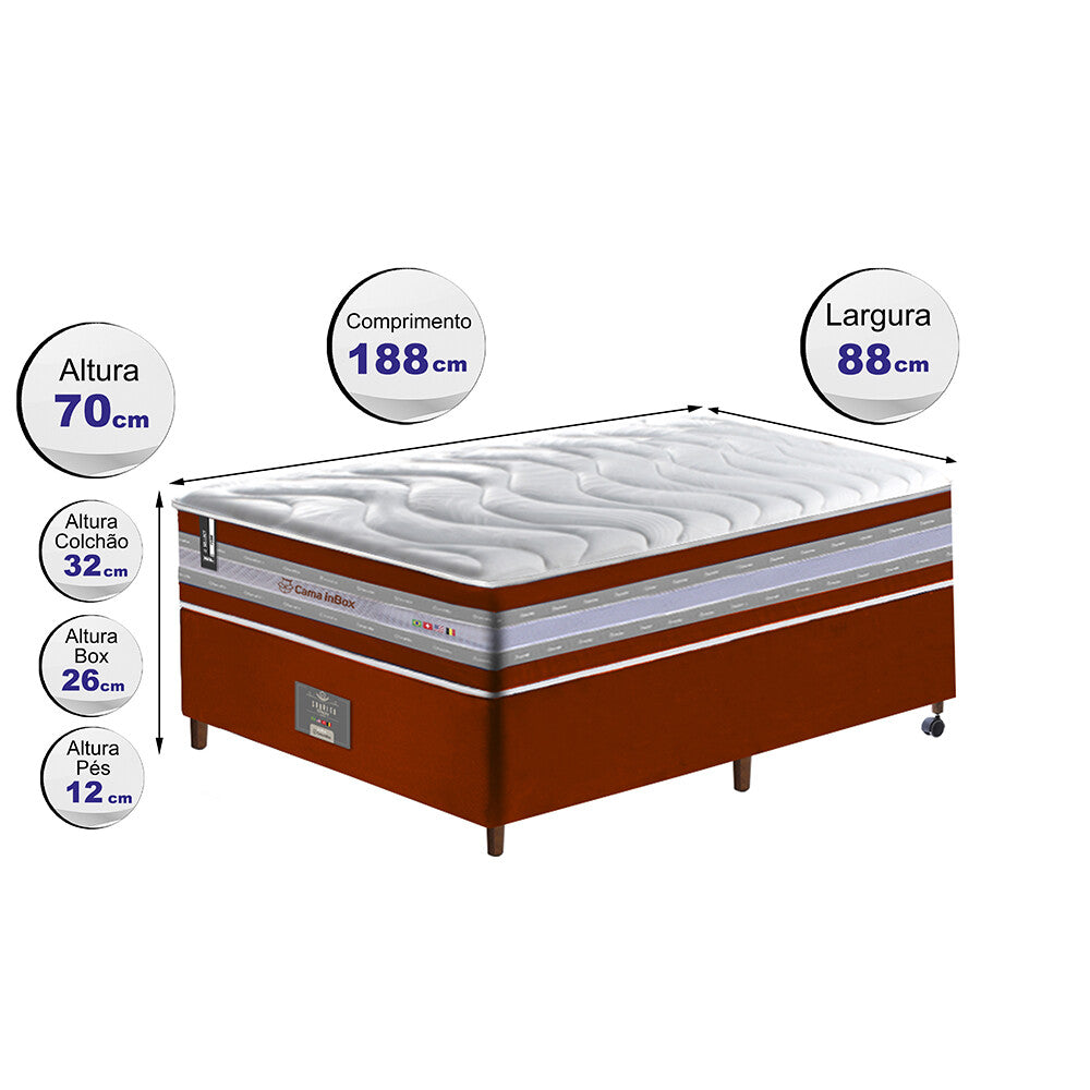 Conjunto Cama Box de Molas Ensacadas D33 Cama inBox Select Firme