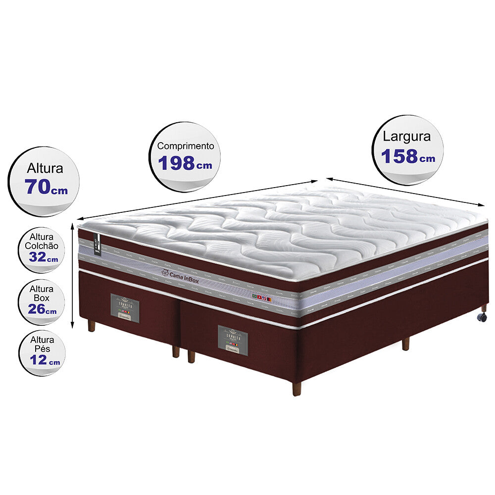 Conjunto Cama Box de Molas Ensacadas D33 Cama inBox Select Firme