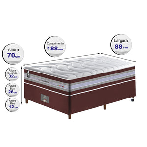 Conjunto Cama Box de Molas Ensacadas D33 Cama inBox Select Firme