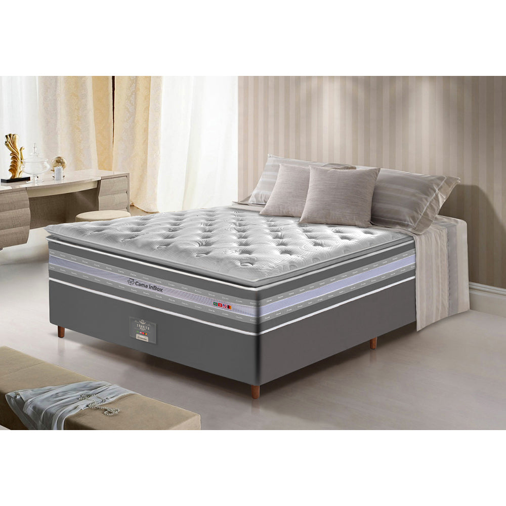 Cama Box Colchão Select + Box de Molas Ensacadas D33 com Pillow TOP Cama inBox