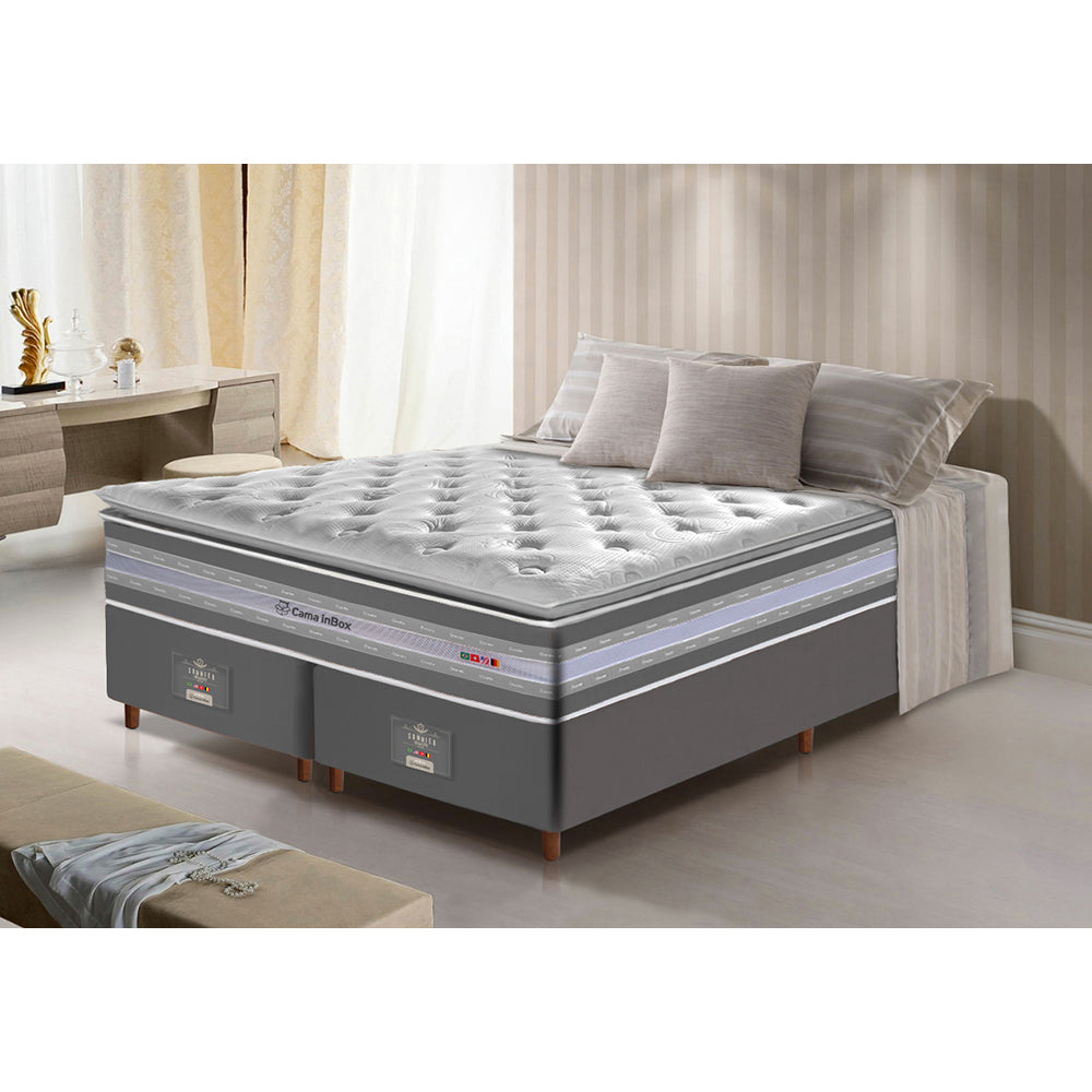 Cama Box Colchão Select + Box de Molas Ensacadas D33 com Pillow TOP Cama inBox