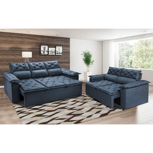 Conjunto de Sofá 3 e 2 Lugares Retrátil e Reclinável Cama inBox Compact
