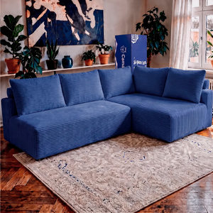 Sofá de Canto Modular Vibe Direito 2,70m x 1,70m Xpand Tech Tecido Velourê Cama inBox