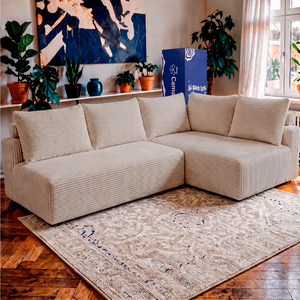 Sofá de Canto Modular Vibe Direito 2,70m x 1,70m Xpand Tech Tecido Velourê Cama inBox