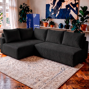 Sofá de Canto Modular Vibe Esquerdo 2,70m x 1,70m Xpand Tech Tecido Velourê Cama inBox
