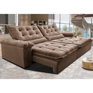 Sofá Retrátil e Reclinável Big Fresh com SoftGel D40 Velupluma Cama inBox