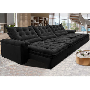 Sofá Retrátil e Reclinável Big Fresh com SoftGel D40 Velupluma Cama inBox