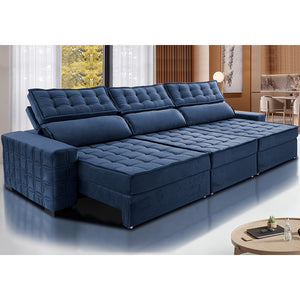 Sofá Retrátil e Reclinável 3,55m Cama inBox Big Star com SoftGel D40 Velupluma