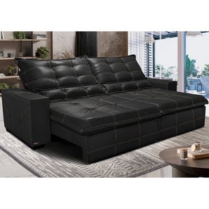 Sofá de Courino Retrátil e Reclinável Cama inBox Bourbon SoftGel D40